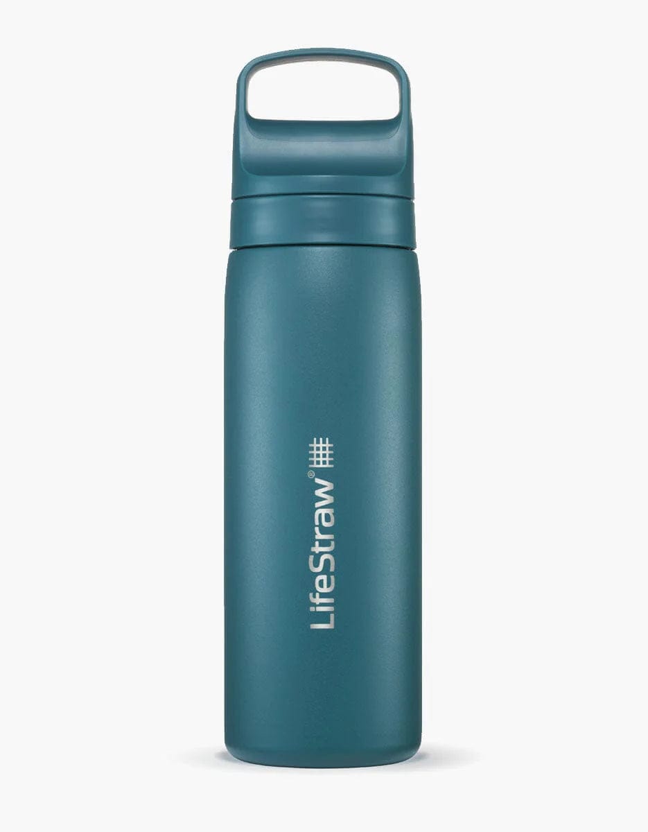 Lifestraw Water Treatment Laguna Teal Go Series Stainless Steel Water Filter Bottle 18oz