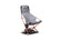Nemo Satellite reclining chair in Quicksilver grey with orange frame on its carry case