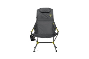 Front of the Nemo Satellite in Goodnight Gray with headrest and cupholder