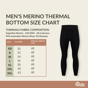 Ottie Merino Men's Thermal Pants Men's Merino Thermal Bottoms