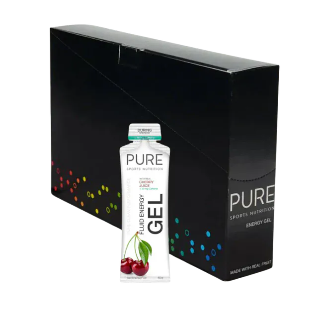 Puresport Energy Gel Box of 18 / Cherry 50g Fluid Energy Gel 50EGCY-INNER