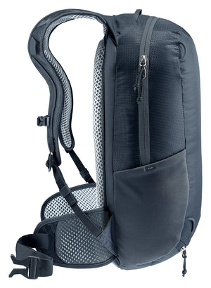 Deuter Race 12 side profile showing the slim body and stretch side pocket