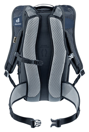 Back of the Deuter Race 12 showing the Airstripes mesh pads and mesh hip fins