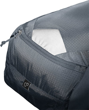 Close-up of the Deuter Race Air 10 reflective detail and fabric texture