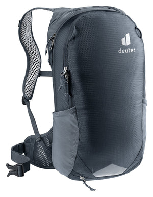 Deuter Race Air 10 in Black, front three-quarter view from the other side