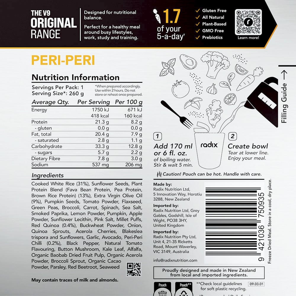 Radix Dehydrated Meals Original Meals