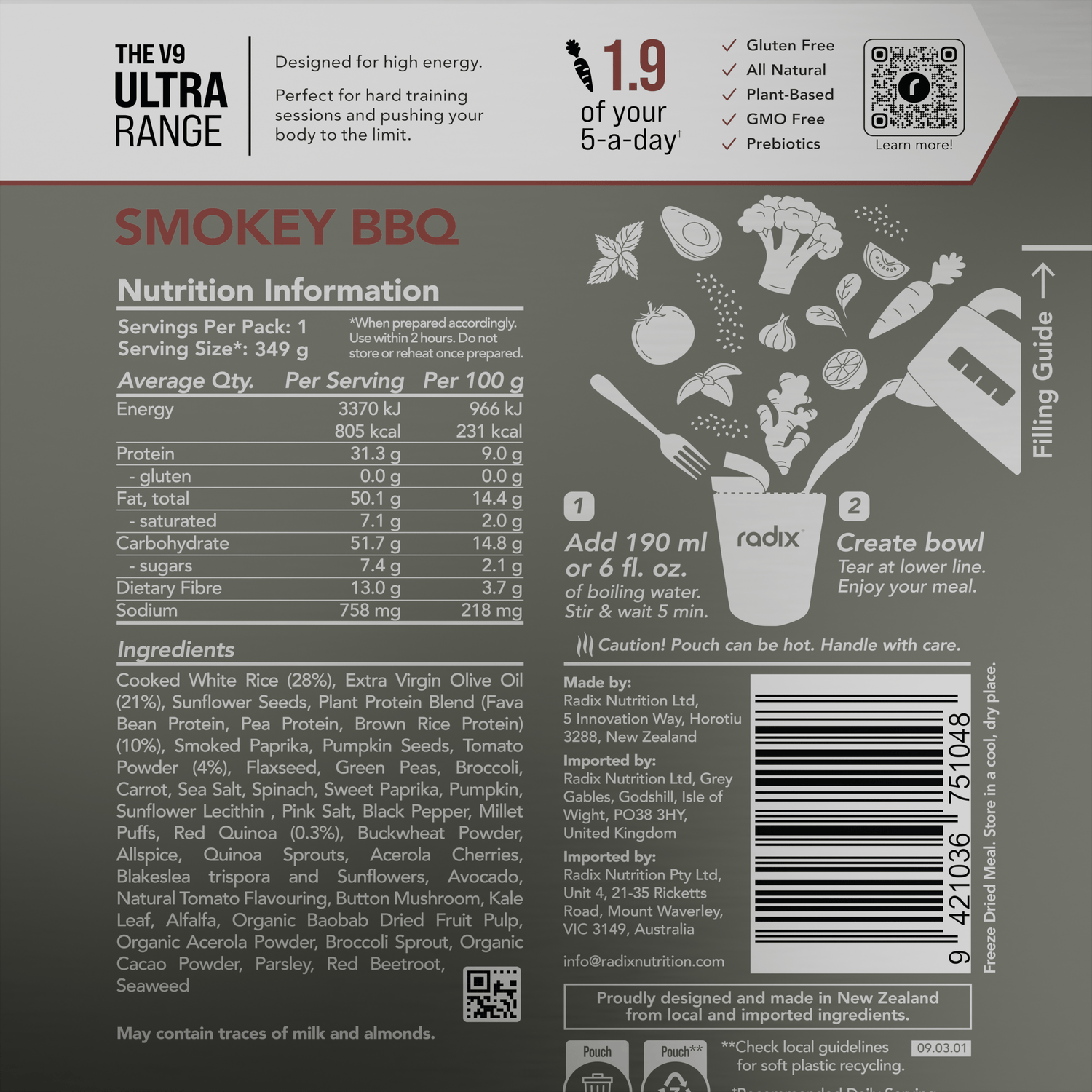 Radix Dehydrated Meals Ultra Meals v8.0