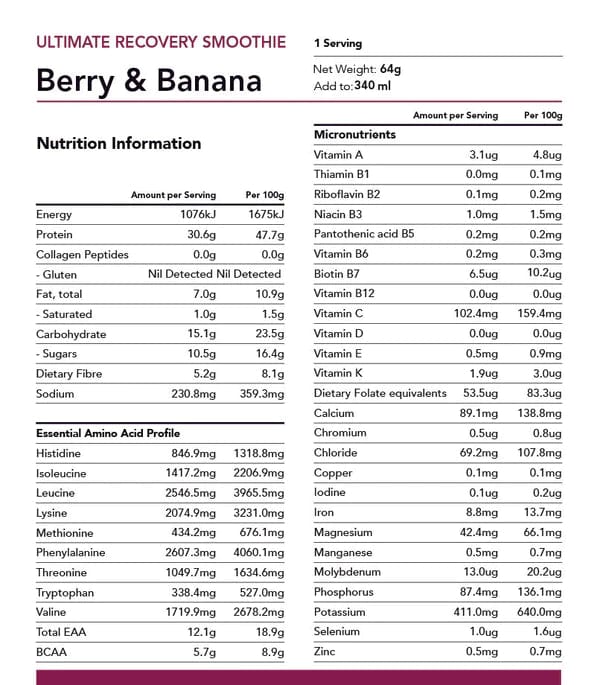 Radix Protein Powder Ultimate Recovery Smoothie