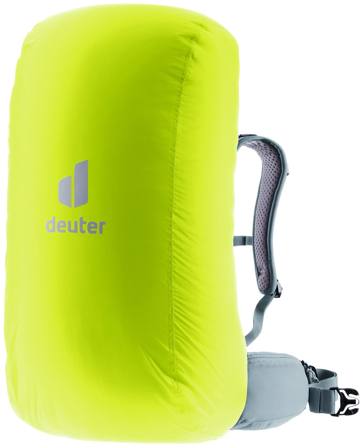 Deuter Raincover I in Neon yellow fitted over a daypack