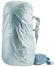 Deuter Raincover Ultra in Tin, pale grey rain cover fitted over a Deuter trekking pack