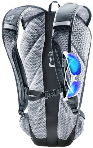 Deuter Road One harness with sunglasses in the shoulder strap glasses stow