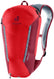 Deuter Road One in Cherry Masala, red cycling backpack with reflective strips