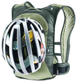 Deuter Rogla 5 carrying a road helmet on the helmet attachment