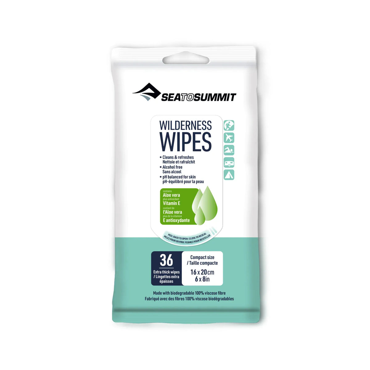 Sea to Summit Wilderness Wipes 36 Pack of compact wipes
