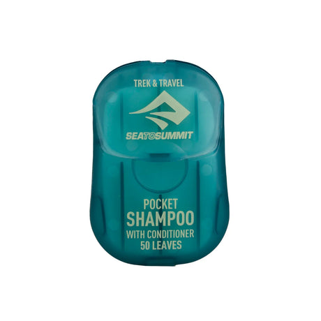 Sea to Summit Trek & Travel Pocket Shampoo with Conditioner case in teal, 50 leaves