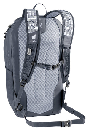 Deuter Speed Lite 17 rear three-quarter view of the shoulder straps, sternum strap and waist belt