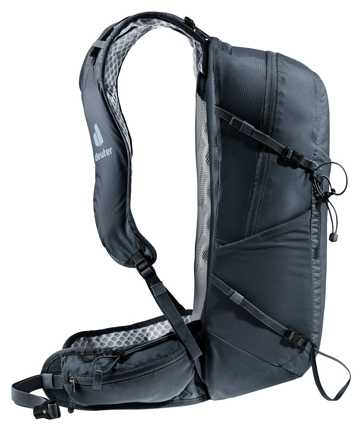 Side profile of the Deuter Speed Lite Pro 19 with vest-style shoulder strap