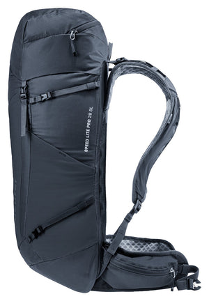 Deuter Speed Lite Pro 28 SL side view of the shoulder strap and hip fin