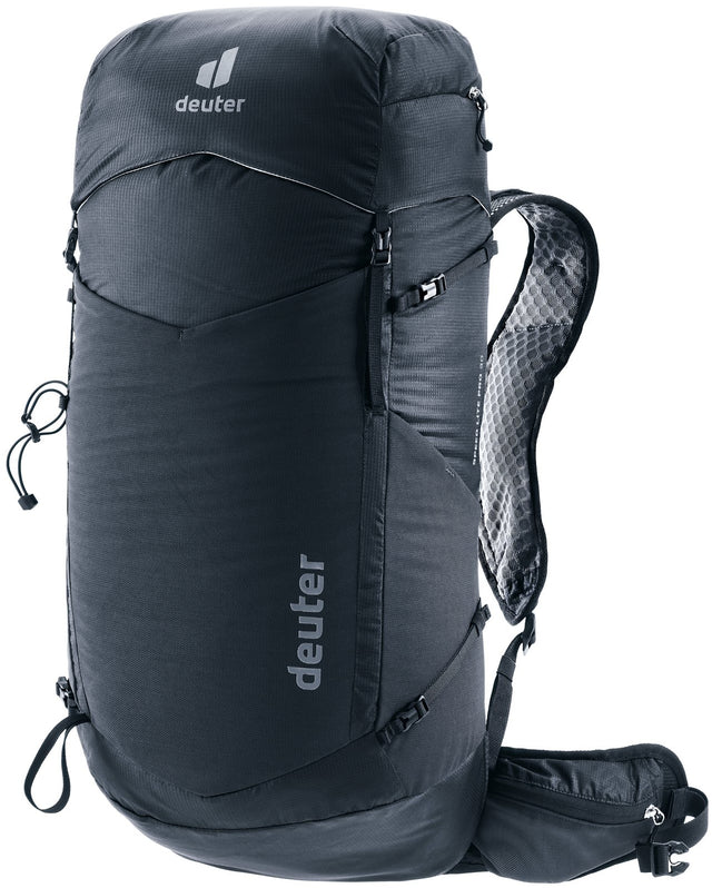 Deuter Speed Lite Pro 30 fast hiking backpack in Black, front three-quarter view