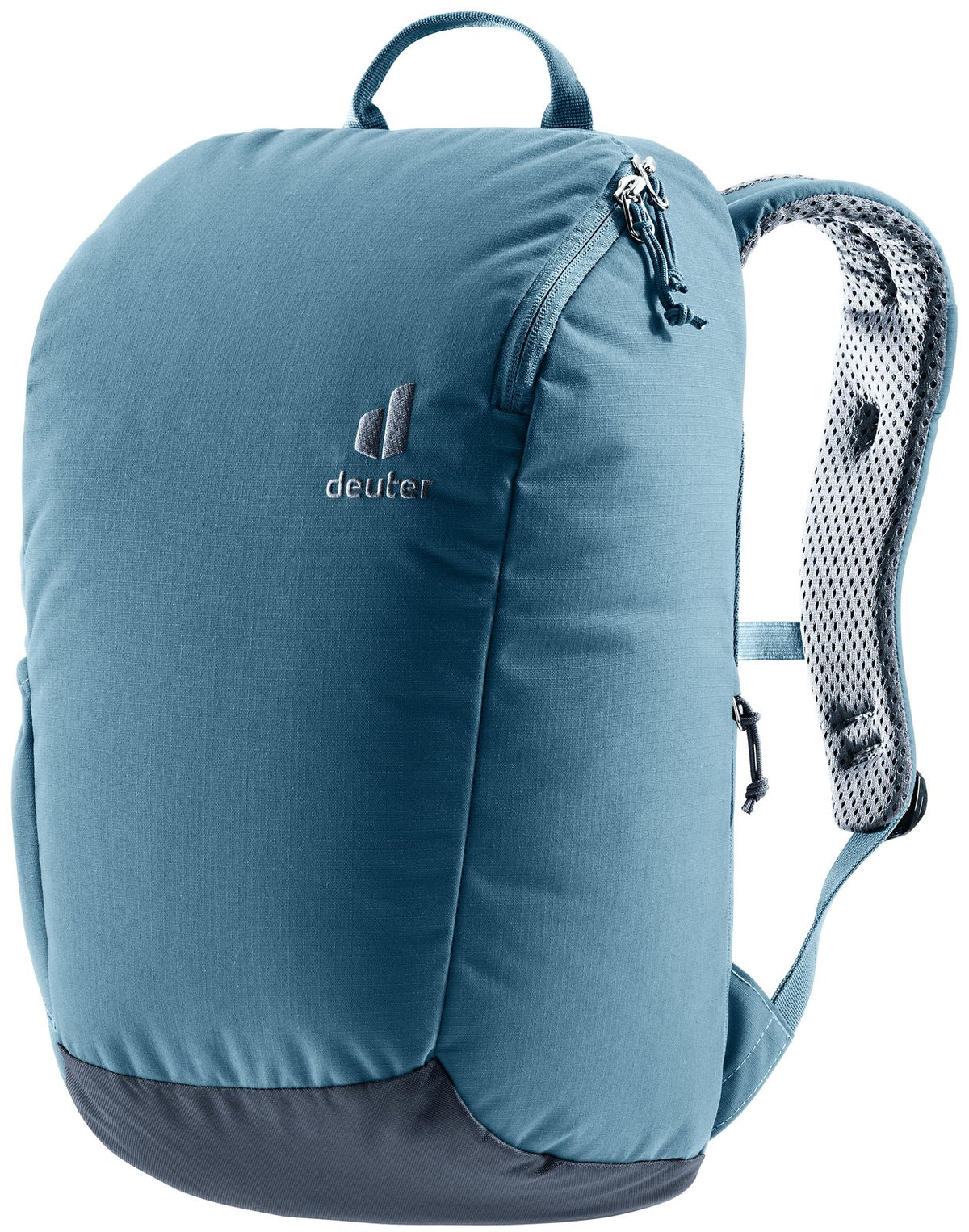 Deuter Stepout 16 in Atlantic Ink, blue with navy base, front three-quarter view