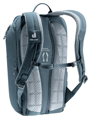 Deuter Stepout 16 rear three-quarter view of the shoulder straps and sternum strap