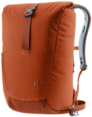 Deuter Stepout 22 in Copper Oak, burnt orange roll-top backpack