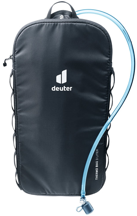 Deuter Streamer Thermo Bag 3.0 L in Black, insulated sleeve with a bladder drink tube running out the top