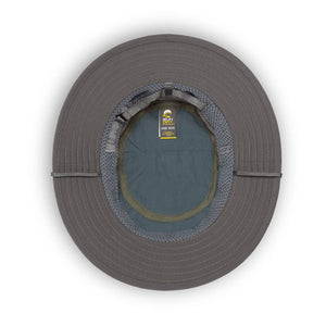 Underside of a Brushline Bucket showing the grey brim lining and interior sweatband