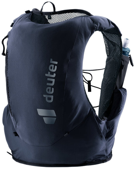 Deuter Traick 9 SL women's trail running vest in Black, side view of the back panel