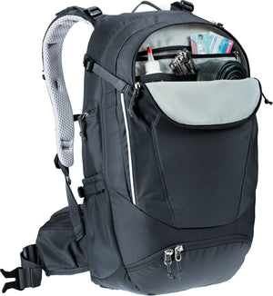 Deuter Trans Alpine 24 front pocket open showing the tool organiser