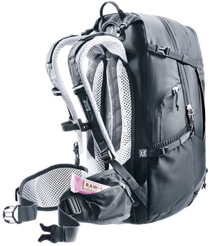 Deuter Trans Alpine 28 SL with an energy bar tucked in a pocket by the hip fin