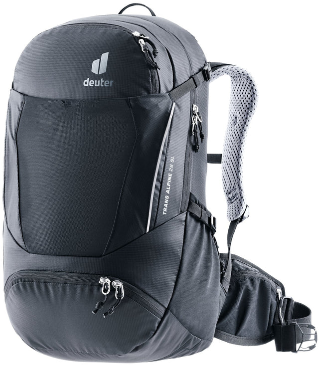 Deuter Trans Alpine 28 SL women's bike backpack in Black, front three-quarter view