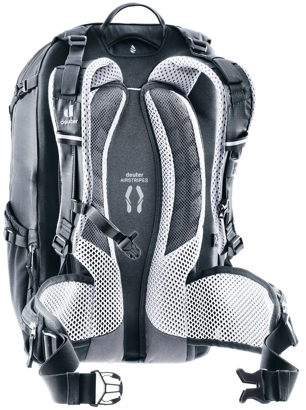 Deuter Trans Alpine 28 SL rear view of the harness and sternum strap