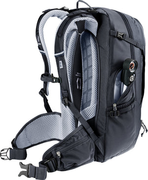 Deuter Trans Alpine 30 side zip pocket holding a bike pump