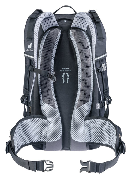 Back of the Deuter Trans Alpine 32 EL showing the Airstripes padding and mesh hip fins