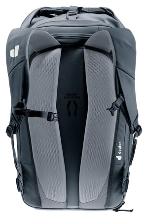 Back of the Deuter Utilion 30 showing the Airstripes back padding and shoulder straps
