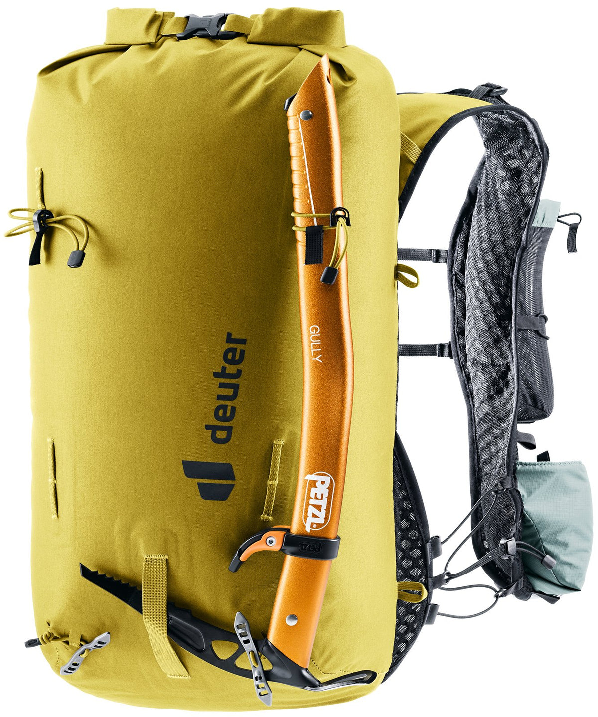 Deuter Vertrail 16 with an ice axe on the ice axe attachment