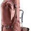Deuter Voyager 60+10 SL in Caspia Raisin, rust-red travel pack with daypack attached