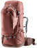 Deuter Voyager 60+10 SL in Caspia Raisin, rust-red travel pack with daypack attached