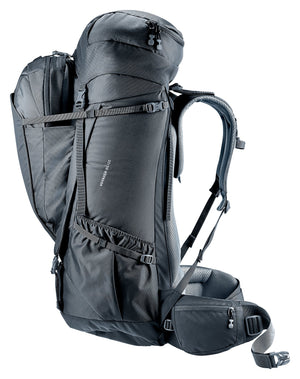 Deuter Voyager 65+10 side view with side pockets and hip fin