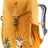 Deuter Waldfuchs 10 kids' backpack in Amber Maple, orange with a fox print, front view