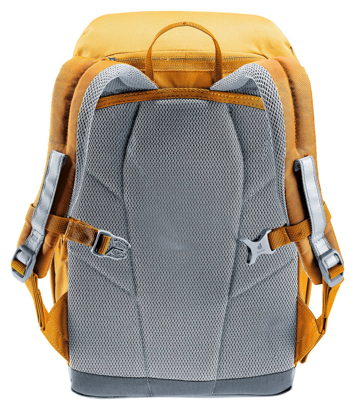 Back of the Deuter Waldfuchs 10 showing the padded back and chest strap