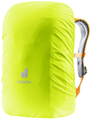 Deuter Waldfuchs 14 with its neon yellow rain cover fitted