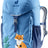 Deuter Waldfuchs 14 in Wave Nightblue, light blue kids' backpack with fox print