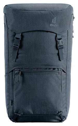 Deuter Walker 24 in Black, straight-on front view with detachable front pocket