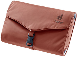 Deuter Wash Bag II in Caspia, rust red toiletry bag folded closed
