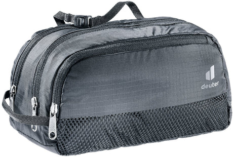 Deuter Wash Bag Tour III toiletry bag in Black with outer mesh pocket and hanging clip
