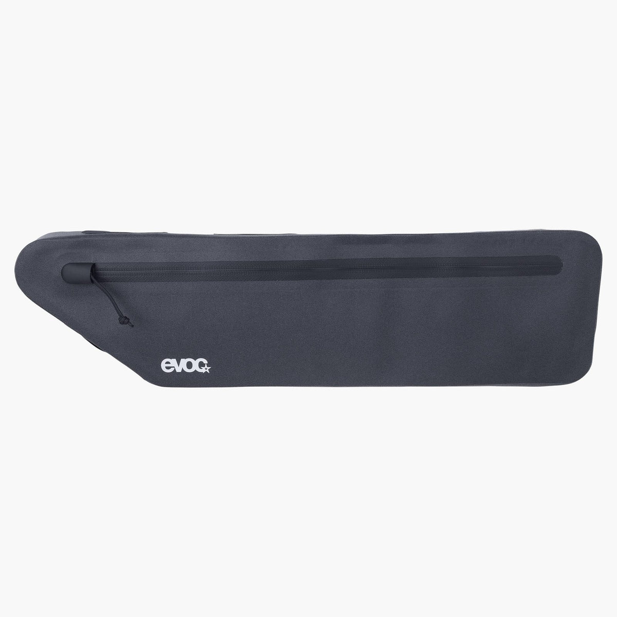 Evoc Frame Pack WP 3 in black from the zip side, full-length zip along the top edge