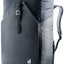 Deuter Xberg 25 convertible pannier backpack in Black, front view with roll-top