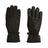 Pair of black XTM Tease kids softshell gloves showing the back and the grippy textured palm